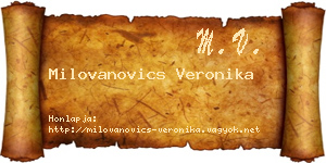 Milovanovics Veronika névjegykártya